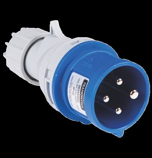 PLUG INDUST 3P+T 16A 200/250V 9H AZ TRAM.